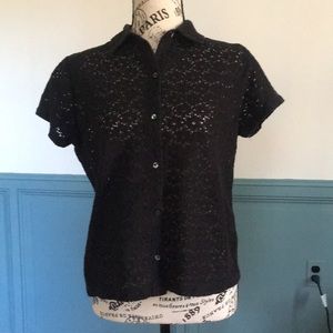 Eddie Bauer button down lace shirt